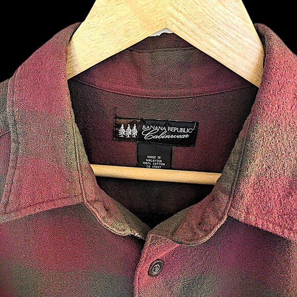 Banana Republic Men's Med Cabinwear Flannel Shirt EUC - Picture 5 of 5
